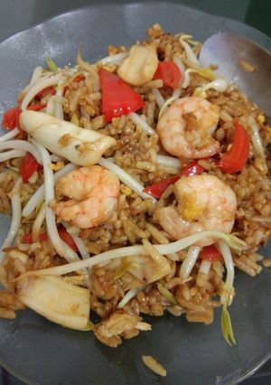 Foto resep Nasi goreng seafood