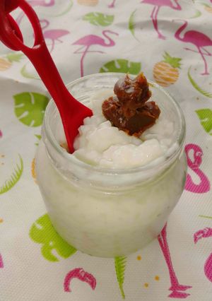 Una foto de Arroz con leche cremoso