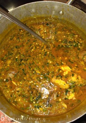 A picture of Okro soup.