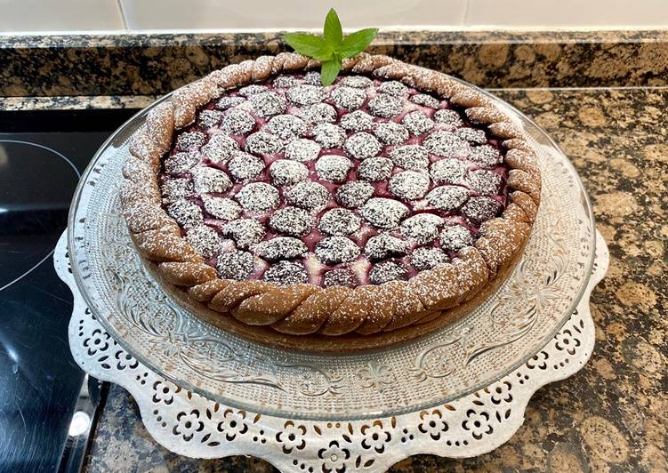 Tarta de queso ricotta y cerezas