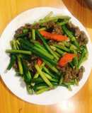 Thịt bò xào ngồng tỏi