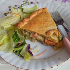 A picture of Creamy veggie pie.
