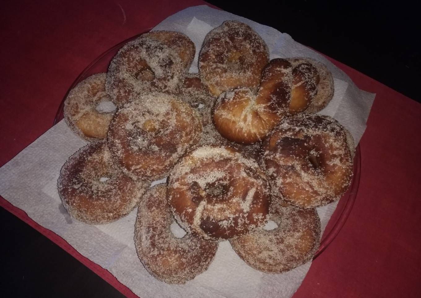 Donas caseras de azúcar