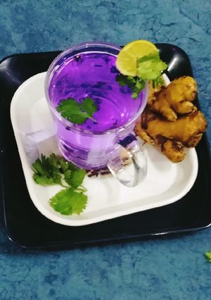 A picture of Butterfly pea Flower Tea ☕ Healthy Drink 🍻.