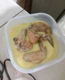 Crema de zapallo con pollito frito