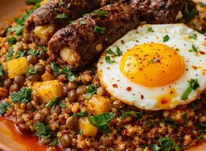 Foto de Cuscuz de Quinoa Marroquino com Toque Baiano e Kafta de Carne & Queijo Coalho