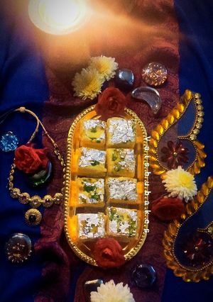 A picture of Pista Kesar Milk Burfi.