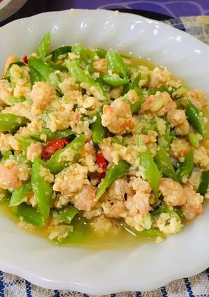 Foto resep Udang buncis telor kocok pedas