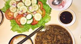 Hình ảnh món Bò sốt takoyaki + rau trộn dấm
