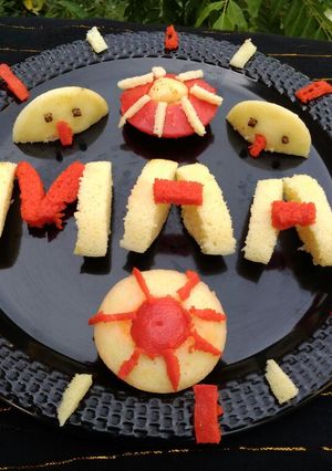 A picture of Mother's day Special Idli.