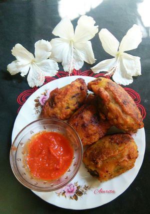 A picture of Stuffed teasel gourd pakoda.