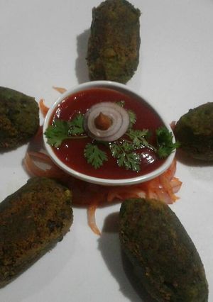 A picture of Green kabab.
