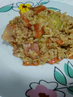 Una foto de Arroz con calabacín y salsa de soja