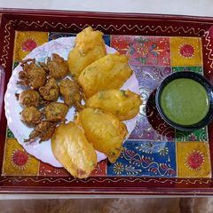 Methi Gota and Patri Bhajiya A picture of Methi Gota and Patri Bhajiya.