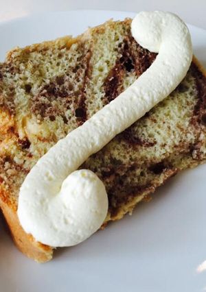 Hình của món Mocha chiffon cake.