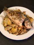 Roasted sea bream. Spiced cauliflower, apple, fennel & hazelnut