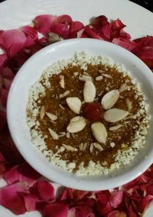 A picture of Moong dal ka halwa.