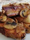 Costine di Maiale Speziate con Funghi Champignon al Forno