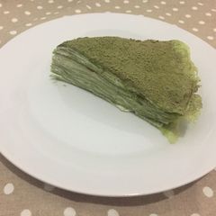A picture of 1 egg only Matcha mille crepes.