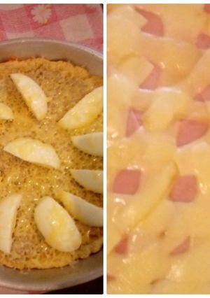 Una foto de Tarta de merluza y de paleta y queso
