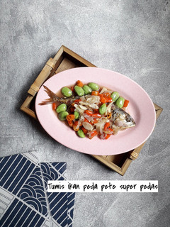 Foto resep Tumis ikan peda pete super pedas