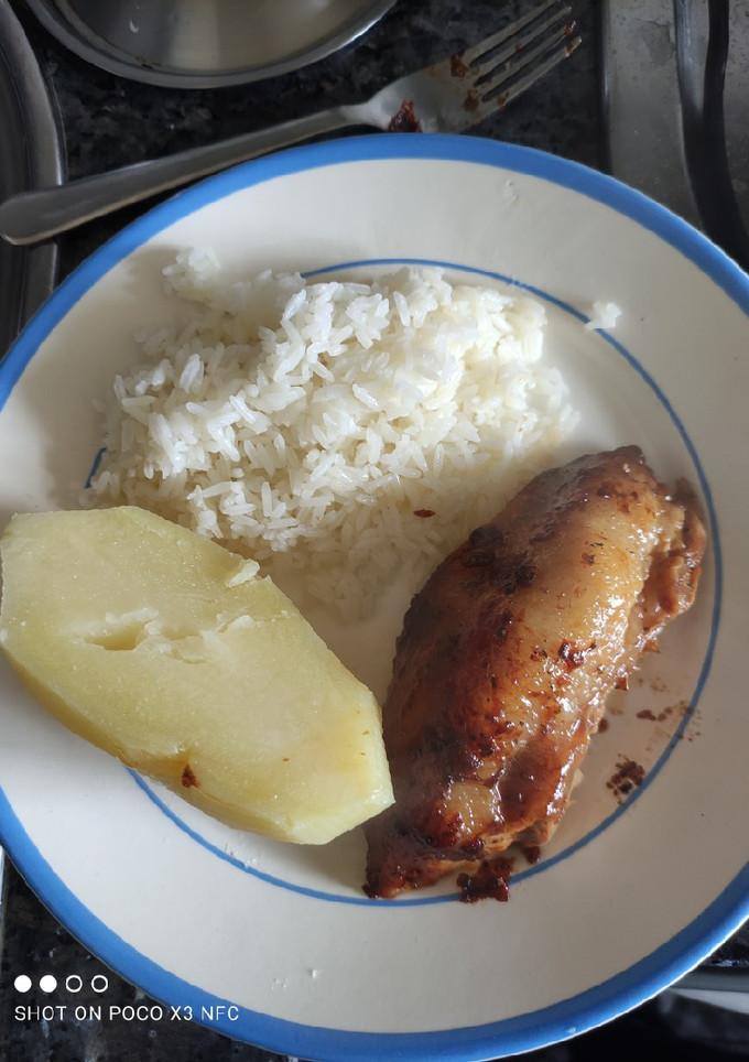 Una foto de Costillar al horno con salsa bbq