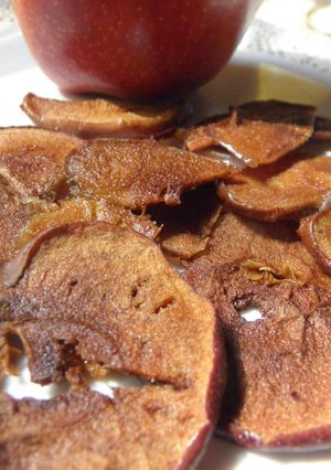 Una foto de Láminas crocantes de manzana