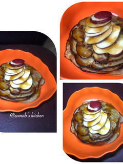 A picture of Apple cinnamon pancake🍎🥞.