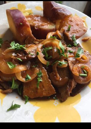 Foto de Seitan de Cebolada com Batata Doce