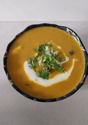 A picture of Creamy Arbi Curry.