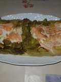 Medaglioni di salmone con verza