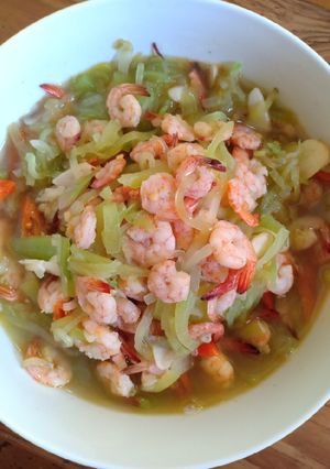 Foto resep Tumis labu siam udang
