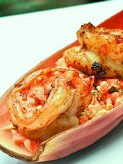 صورة لوصفة طريقة عمل سلطة زهرة الموز بالجمبري