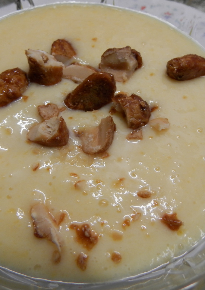 Una foto de Crema de melocotón y piña 