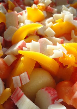 Una foto de ensalada de frutas.