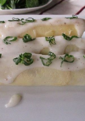 Una foto de Canelones de espinacas dietéticos