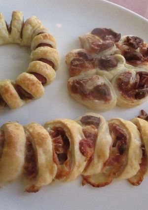 Una foto de Ideas enrrolladitas con hojaldre, salchichas y queso