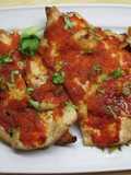 Pechugas con calabaza especiada y salsa de cebolla