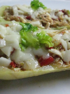 Foto principal de Calabacines rellenos con pollo asado del día anterior