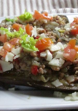 Una foto de Berenjenas con relleno de empanada