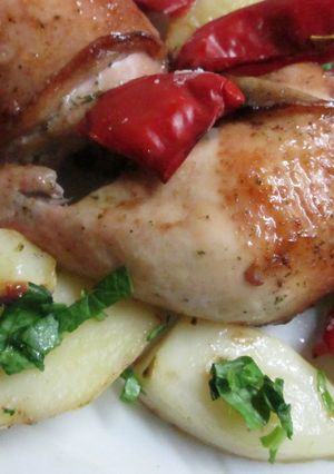 Una foto de Presas de pollo con marinada de soja sin nada de aceite