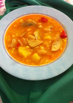 Una foto de Arroz y habichuelas