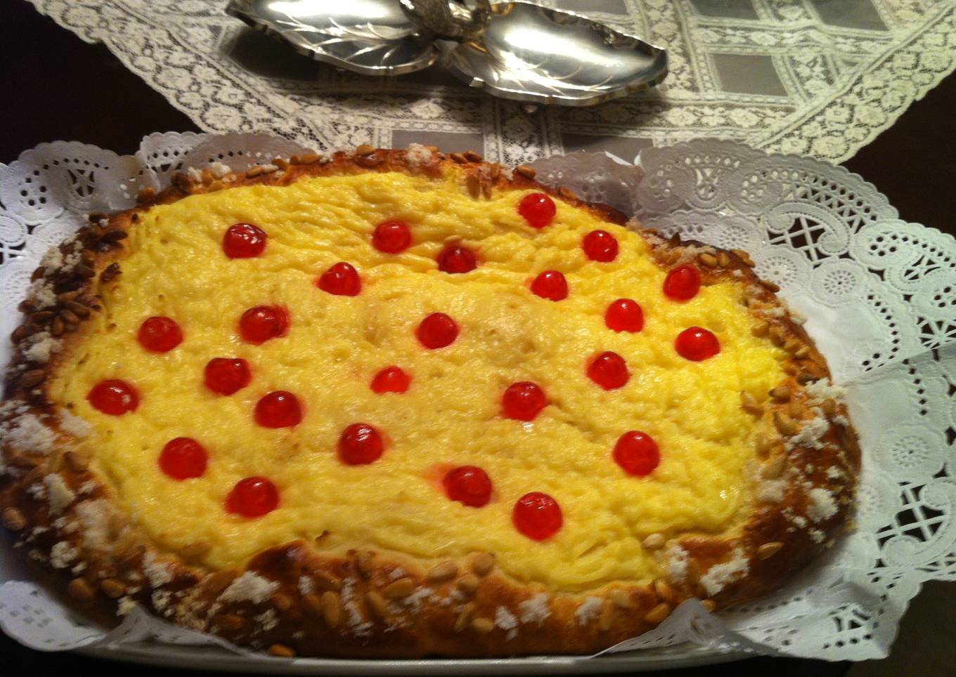 Coca de crema pastelera Marisa