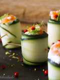 Rolinhos de Pepino com Salmão Fumado e Funcho