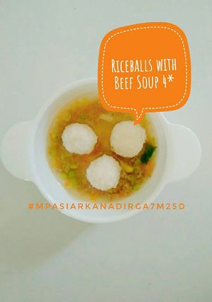 Foto resep Riceballs with Beef Soup Mpasi+