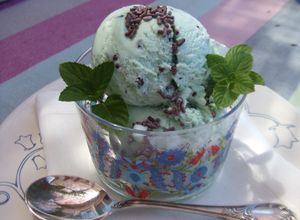 Foto principal de Helado de menta con chocolate delicioso