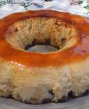 Pudin-flan de bizcocho marmolado