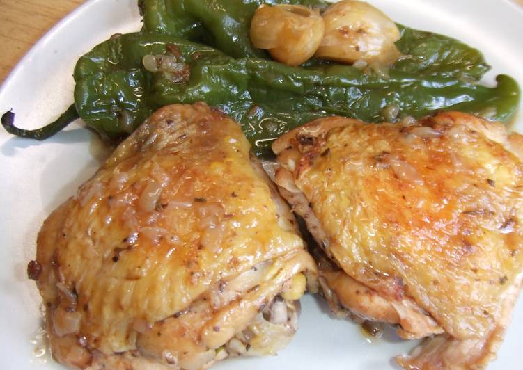 Pollo gustoso al limón, con vermú