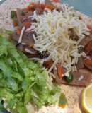 Tortillas con revuelto de hortalizas y pavo