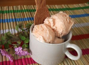 Una foto de Helado de melón cantalupo 